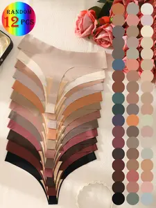 Women's Soft Comfortable Underwear, Sexy Slim-Fitting Triangle Panties, Random 7/12 Pieces, All Seasons, Plain Pattern