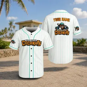 Personalized Coconuts Baseball Jersey, Funny Bananas Jersey, Loco Beach Uniform, Coconut Game day, Coconuts Fan gift