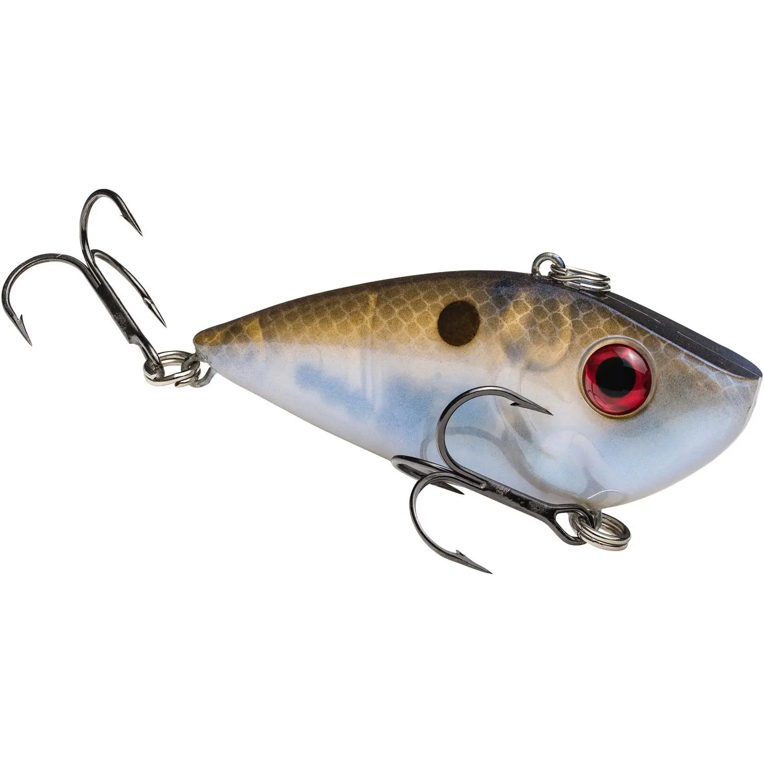 Red Eyed Shad Lipless Crankbait, Vibrating Hard Body Fishinglure with Internal Rattles and 3D Eyes, 2 Inch 1/4 oz Bait for Bass Fishing, Lipless Lure, Short Length