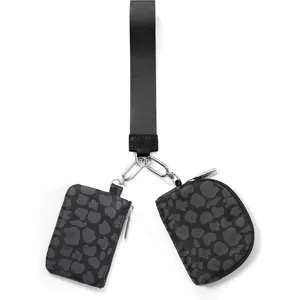 Mini Zip Around Wristlet Wallet for Women Dual Pouch Wristlet Portable keychain wallet Coin Purse Mini Women Coin Pocket