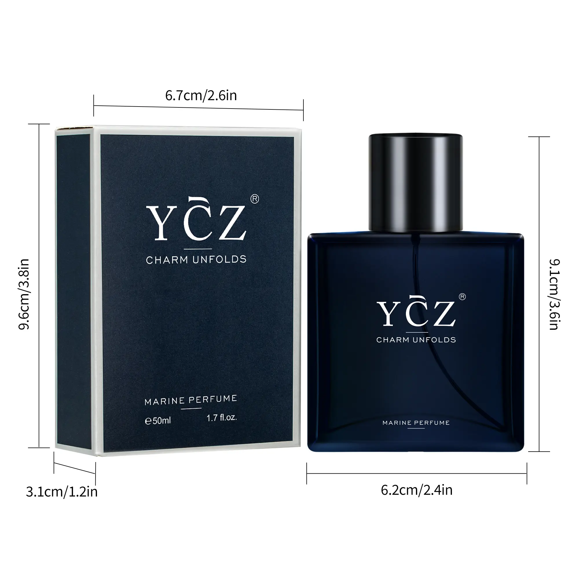 YCZ Cologne Midnight Marine Eau de Parfum 50ml Sweet Elegant