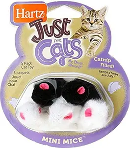 Hartz Just for Cats Mini Mice Cat Toy Set (5 Pack) - Fun and Engaging for Cats and Mini Mice