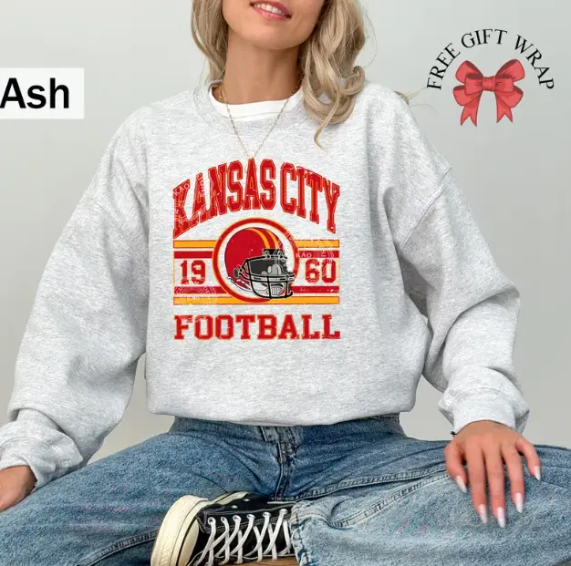 Kansas City Football Sweatshirt, Football Crewneck, Kansas City Shirt, Game Day Outfit Sweatshirt Unisex