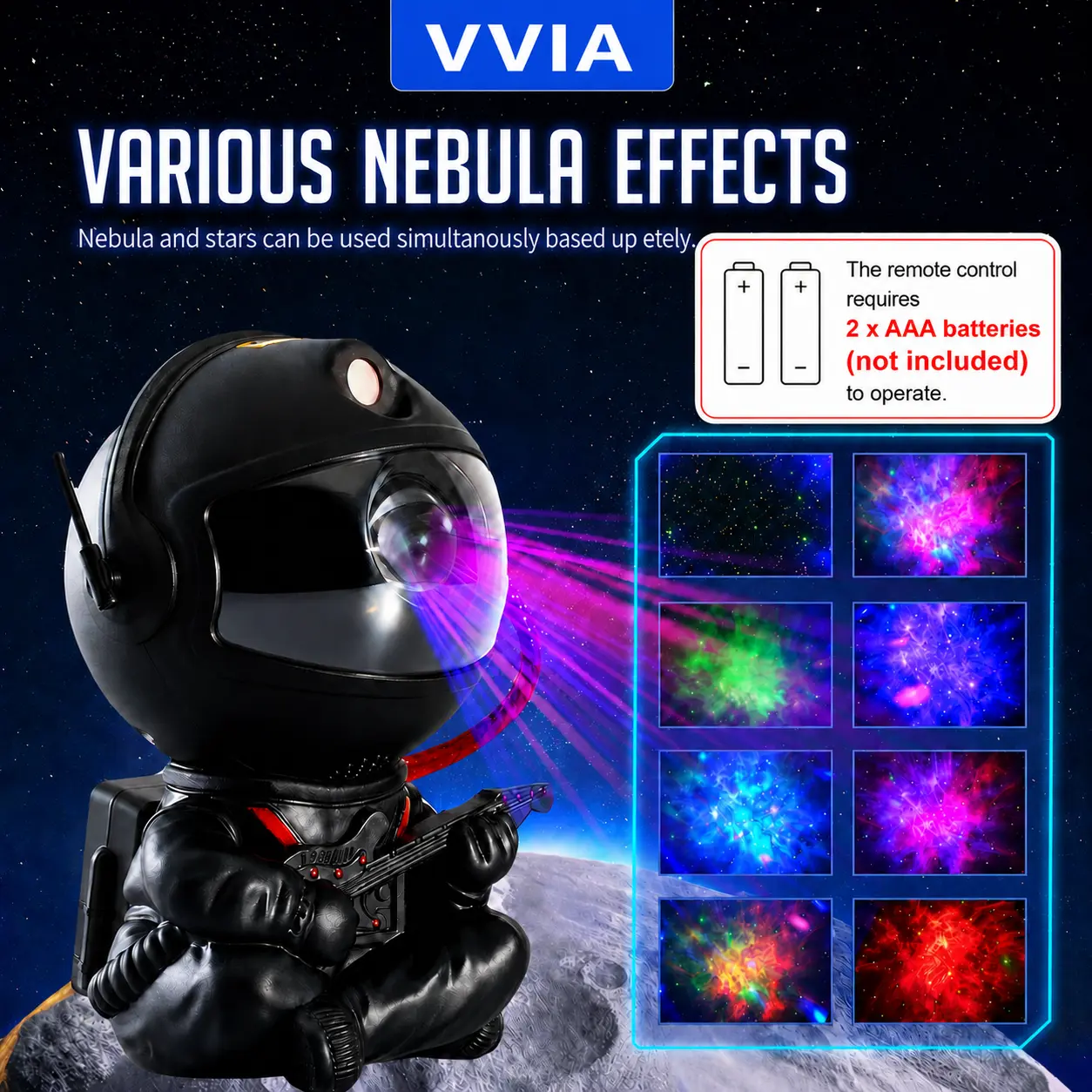 Astronaut Galaxy Projector with Nebula Effects Star Projector Galaxy Night Light for Kids Room Decor Various Nebula Effects Using with USB connection