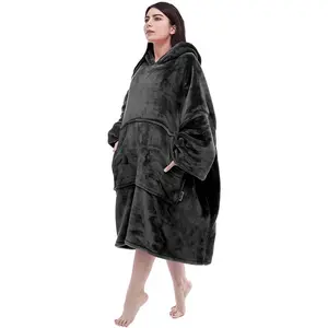 Miss Mila Wearable Blanket Hoodie,Extra Long & Warm Suggies for Women Men Adult with Sleeves and Giant Pocket Miss Mila Womenswear Warmer Long Sleeve Comfort Tops Oversized Outdoor Sweatshirt