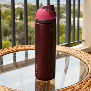 Owala FreeSip 32oz Insulated Stainless Steel Water Bottle, Black Cherry, Leakproof Straw Lid, Durable for Daily Hydration & Drink Use