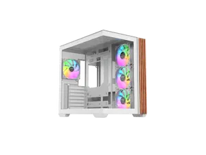 Thermaltake View 380 WS ARGB; Mid Tower Chassis; Side Wood Trim; 4x120mm ARGB Lite Fans Included; 360mm Radiator Support; 415mm GPU Clearance; 200mm Max PSU Length; 160mm Air Cooler Max Height; Dual Chamber; ATX/mATX/mITX; Hidden Connector