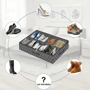 A Foldable Shoe Storage Box Designed for Easy Visibility, Perfect for Sports Footwear And High-Heeled Additions. This Shoe Organizer Can Be Placed Under The Bed, Is Stackable, Requires No Installation, Under-Bed Storage