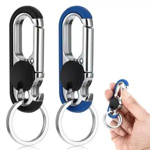 2pcs Keychains for Men, Anti-Loss Key Rings for Car Keys, Heavy Duty Key Ring with Double Keyrings.