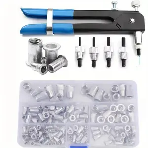 Stainless Steel Rivet Nut Kit, 1 Set Threaded Rivet Nut Assortment Kit, Car Repair Tool for Automotive, Furniture, Electrical and Industrial Applications, Hardware, Heavy Duty, Hand Tools