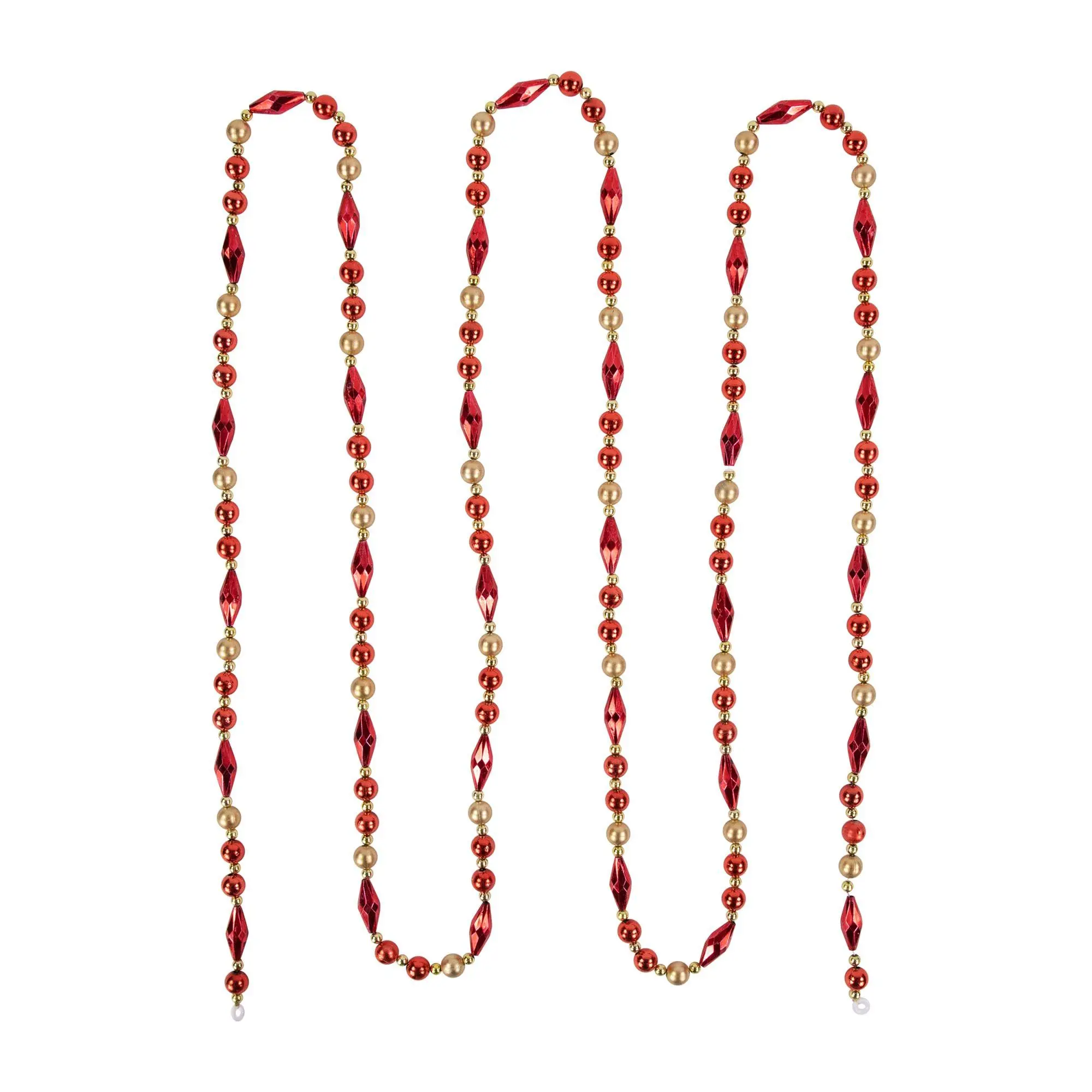 Northlight 9' Red and Gold Beaded Christmas Gar land Northlight 9' Red and Gold Beaded Christmas Gar land