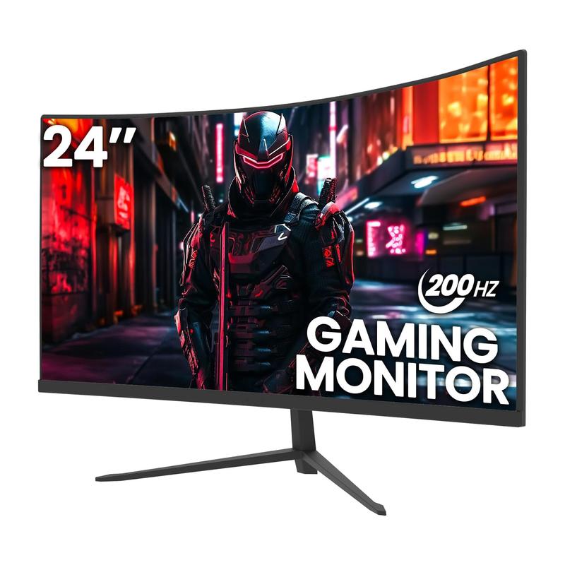 24 Inch 200hz Gaming Monitor, FHD 1080P Frameless Computer Monitors, Support AMD freesync Low Motion Blur, Eye Care,  HDMI, DisplayPort,Compatible Wall Mountable Installs-Black