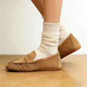 SURESUN Classic Penny Loafers for Women - Soft Suede Moccasin Flats, Lightweight Slip On Casual Walking Shoes, Breathable Comfort