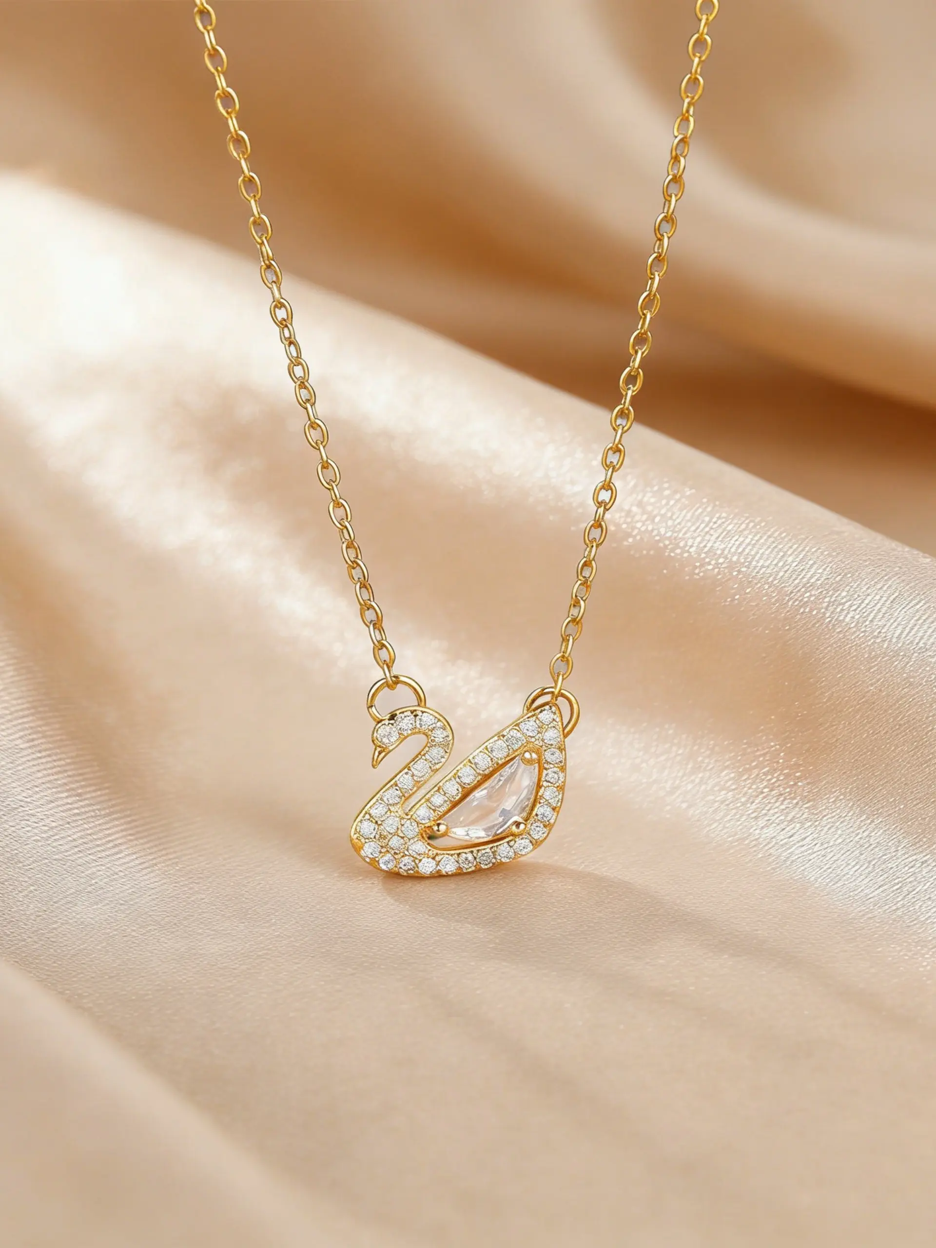 Elegant Swan Necklace for Women, Luxurious Lockbone Chain, Unique Design Jewelry, Perfect for Parties, Dates, Gifts, Daily Wear, Exquisite Jewelry Gift