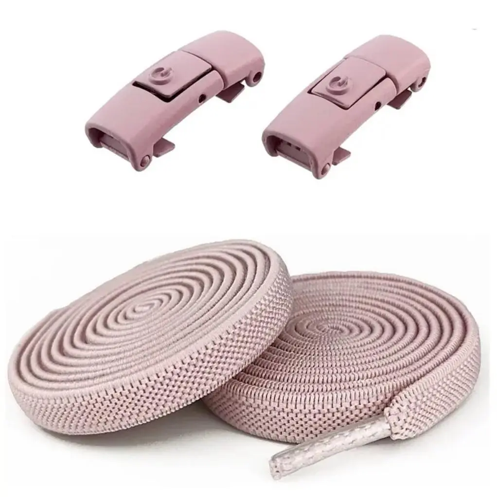 Adjustable No-Tie Elastic Footwear Shoelaces Set with Metal Lock Tips - 39.37in Length, for Sneakers, Men & Women, Sports Use, Lightweight