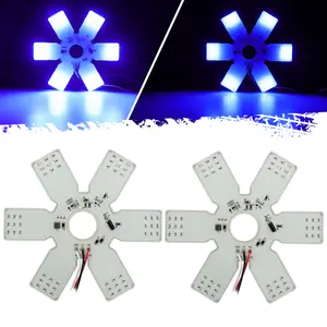 Partsam LED Air Cleaner Light 7.8" Inch Ultra-Thin Hex Style Dual Function Interior 54 Diodes Decorative Air Breather Lamp for Peterbilt Kenworth Freightliner Truck Trailer RV IP67 12-30V (Blue)