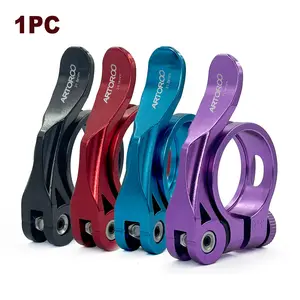 Artoroo Bicycle Seat Post Clamp, 31.8mm/34.9mm Mountain Bike Road Bike Aluminum Alloy Seat Post Clamp, Quick Release Bike Accessories