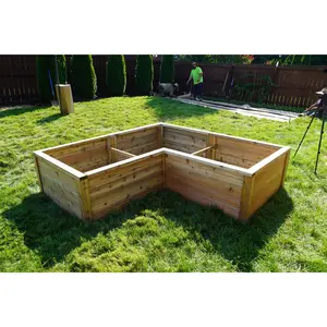 Gardenary L-Shape Cedar Kitchen Garden Raised Bed