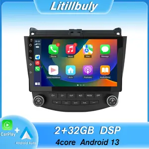 10.1" Android 13 Car Stereo for Honda Accord 2003-2007 touch screen has Android Auto Wireless Carplay, Bluetooth WIFI supports GPS Navigation