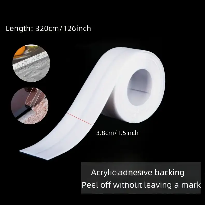 Caulk Tape Waterproof Self Adhesive, , Toilet Caulk Sealant Tape, Bathtub Caulk Sealing Strip Tape For Bathroom Caulking Tape Shower Caulk