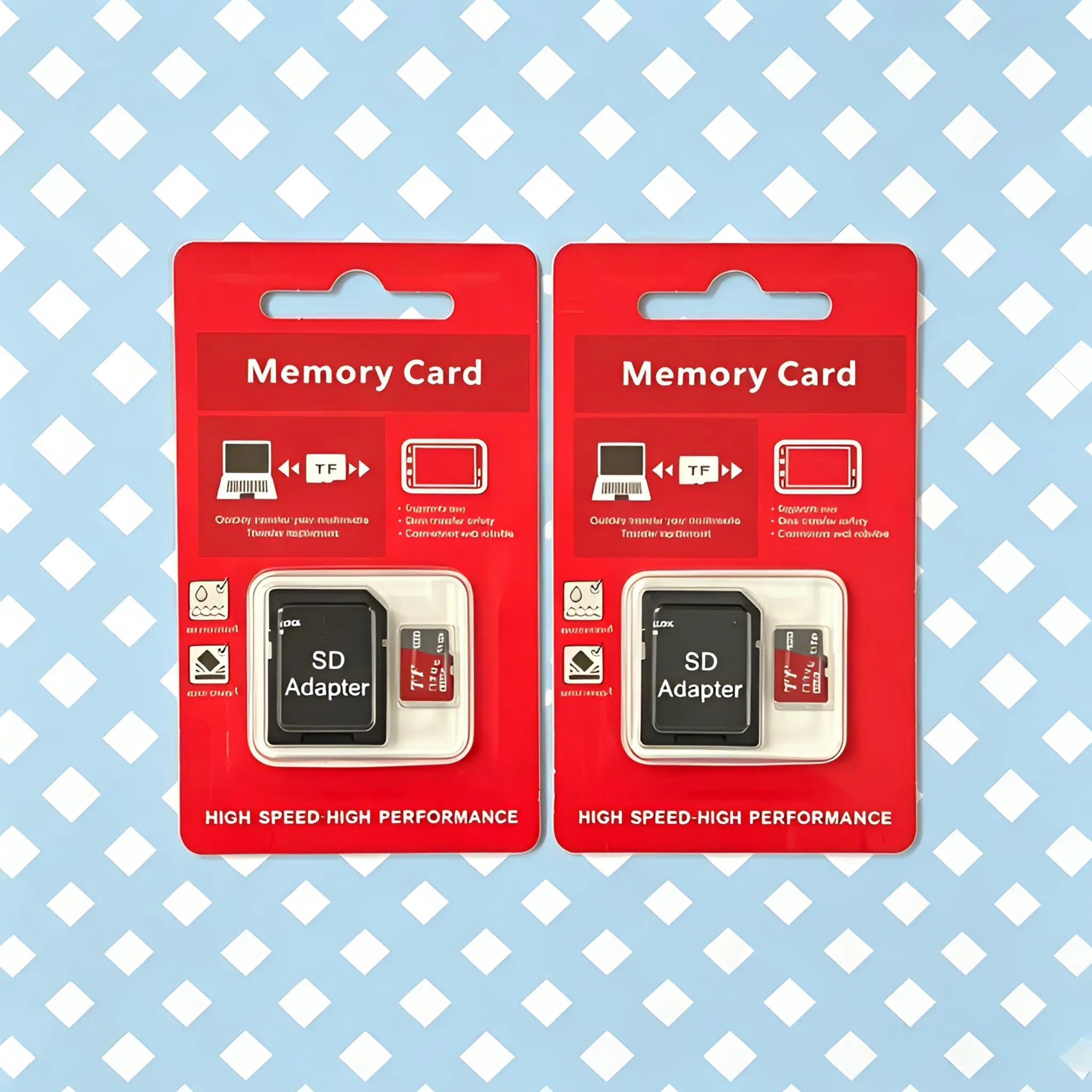 2 1TB TF memory cards with SD adapter, suitable for most portable electronic devices as universal memory cards