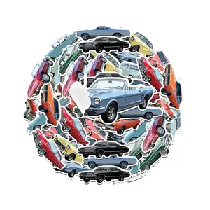 Classic Wheels Retro Car Sticker Collection - 20pc Vintage Auto Decals