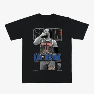 Jalen Brunson NY Slam Graphic T-Shirt – Basketball Tee, King of New York Print, Vintage Streetwear Fan Shirt