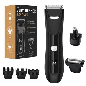 【Father’s Day Gift】3 IN 1 Electric Body Hair Shaver-Groin Hair Trimmer, Multifunctional Trimmer for Men & Women - Replaceable Ceramic Blade Heads,USB Recharge,IPX7 Waterproof Male & Female Hygiene Razor