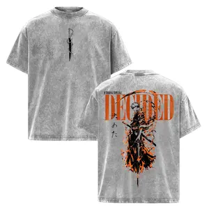 Ichigo Shirt, Bleach Anime Graphic Tee, Bankai Form T-Shirt, Dark Anime Streetwear, Unisex Washed Oversized Tee, Gift for Anime Fans