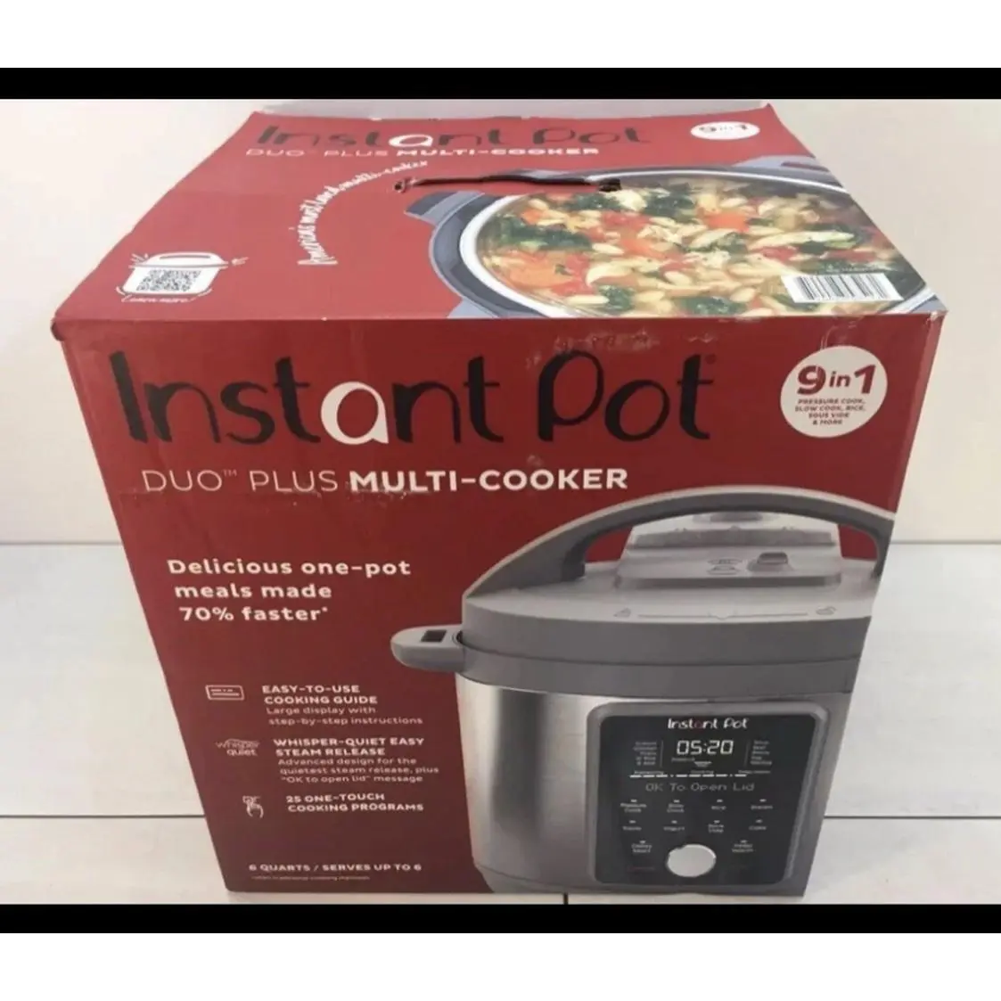 Instant Pot Duo Plus Multi-Cooker 9-in-1 6-Quart Pressure Cooker with 35 One-Touch Programs for Delicious One-Pot Meals