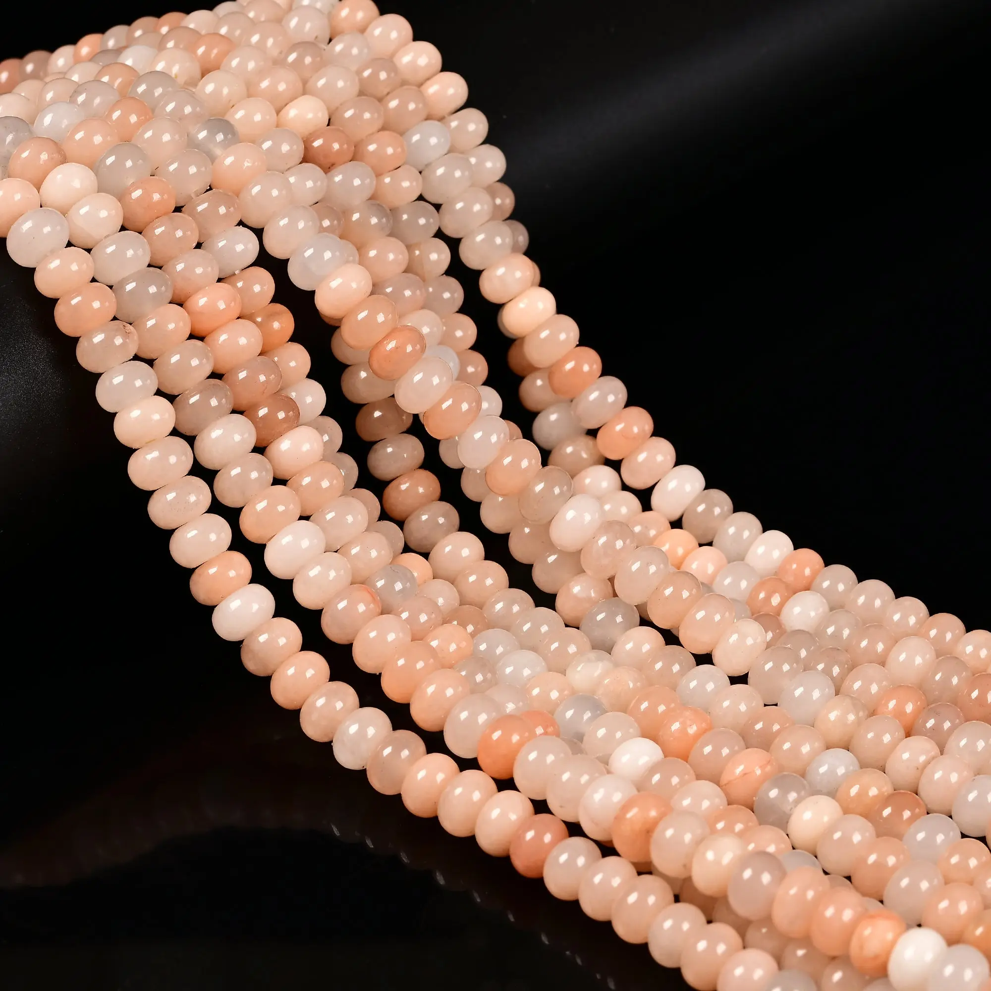 Natural Pink Aventurine Smooth Rondelle Beads Size 5x8mm 6x10mm 15.5" Strand