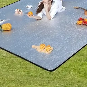 Four Seasons Extra Large Camping Mat Durable Aluminum Foil EPE Moisture Proof Insulation Mat Portable for Picnic Tent Beach Sunbathing Fishing