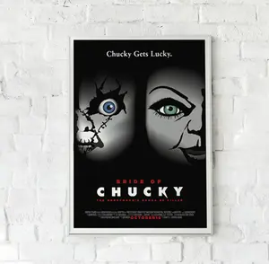 Child's Play 4 1998 Horror Movie Vintage Poster, Chucky Slasher Film Bride of Chucky and Chucky Good Guy Doll Poster Halloween Gift Unframed