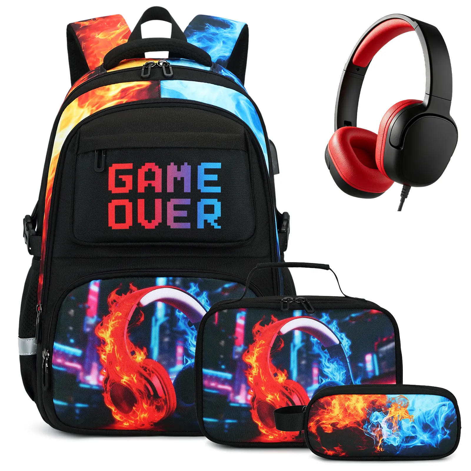 4PCS Headphones Set [Headphones Print]
