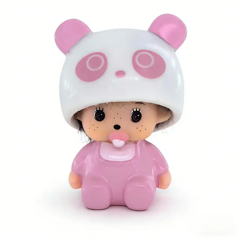 Pink panda sitting