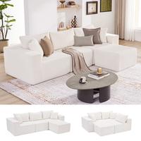 Beige-3Seats+1 Ottoman