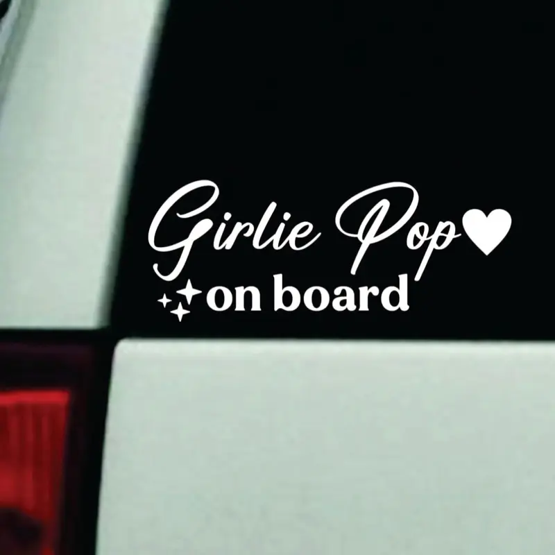 Girlie Pop On Board Car Decal Truck Bumper Sticker Window Windshield Vinyl Girls Cute
