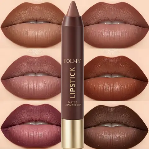 Sohochic Beauty Matte Brown Solid Stick Beautylipstick - Alcohol-Free Individual Lip Color, Waterproof, Non-Stick Cup, Soft Texture, Easy to Apply, Limited Edition, Suitable for All Skin Types, Ideal Gift