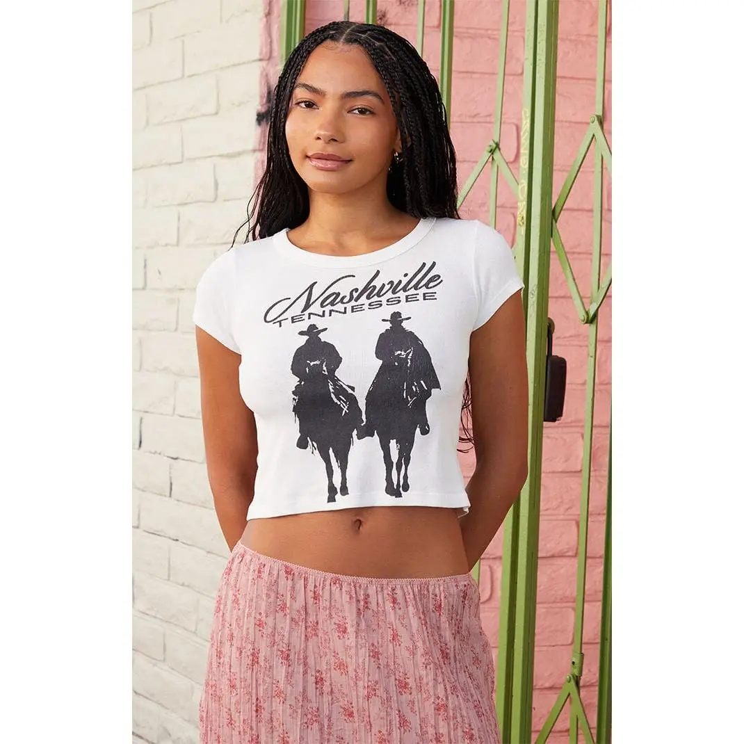 John Galt Women's Ashlyn Nashville Cropped T-Shirt - Multicolor John Galt Women's Ashlyn Nashville Cropped T-Shirt - Multicolor