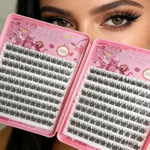 20 Rows 240 Cluster Glue-Free Natural Fish Tail Eyelashes Book, High-Quality Cosmetic False Eyelash Extension Kit, Perfect for Salon Use
