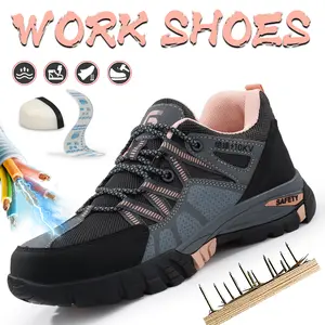 GUYISA Anti-Puncture Women's Safety Shoes, Insulated 10KV, Sturdy Safety Shoes - Breathable Summer Work Sneakers