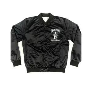 Death Row Black Varsity Satin Bomber Jacket