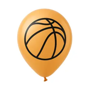 Basketball-Themed "Nothin' But Net" Latex Balloons - 12-Inch, 6-Pack