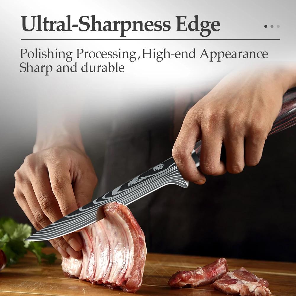 Professional Kitchen Boning Knife Stainless Steel Meat Cleaver Fruit Vegetables Fish Bone Chef Knife Cooking Tool 6inch