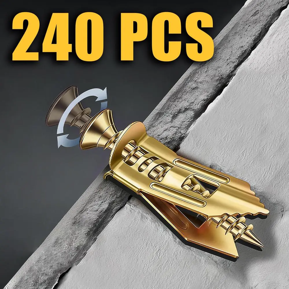Anchors Self-Drilling Drywall Screws Kit, Zinc-Plated Hardened Anti-Corrosion Wall Hardware, No Wall Drilling Needed, Convenient for Office Book Shelves & Conference Room TV Mount 240 Pcs