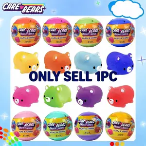 Random Color Squishy Squeeze Bear, 1 Count Cute Stress Relief Toy, Glitter Fluffy Bear, Desktop Ornament Decoration