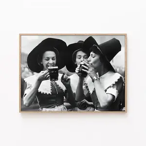 No Framed, Women Drinking Beer Poster,