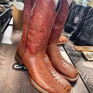 Boot for Men with Ostrich Leg Print - Men's Boot Featuring Unique Ostrich Design
