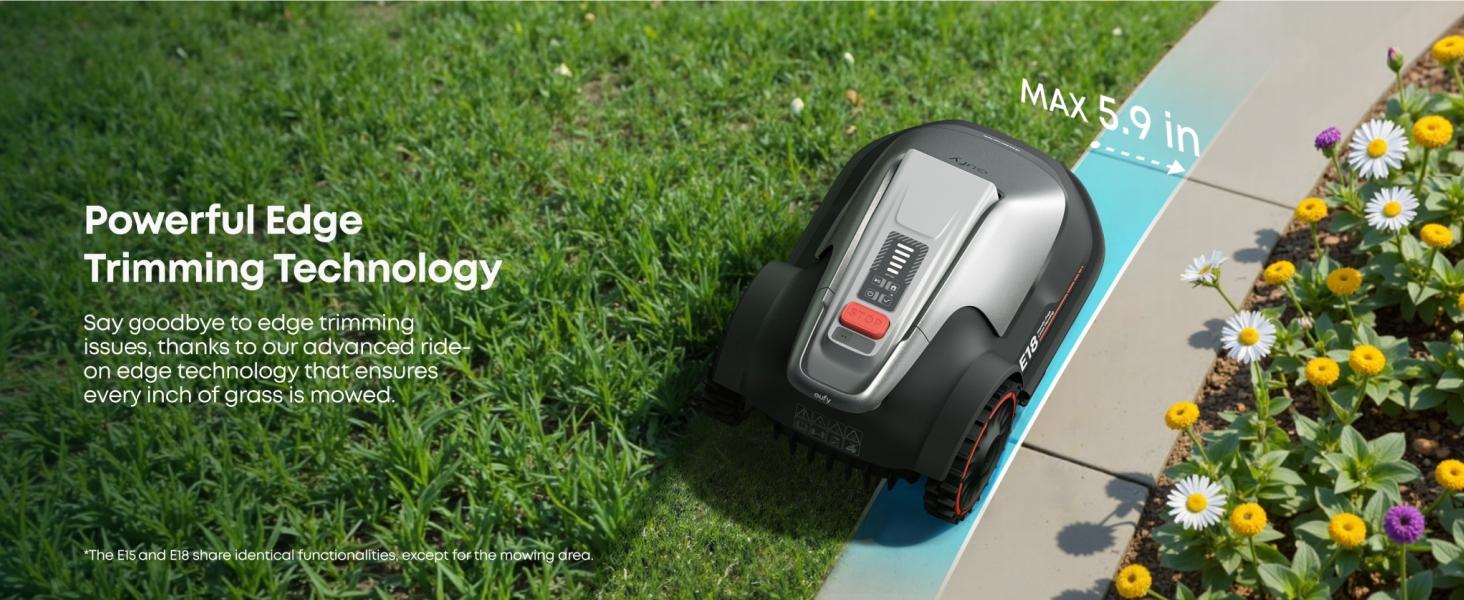 eufy Robot Lawn Mower E18, No Wire, No RTK, No Signal Issue, Hands-Free Auto Mapping, Precise Obstacle Avoiding, Reliable Lawn Maintenance, Worry-Free Experience