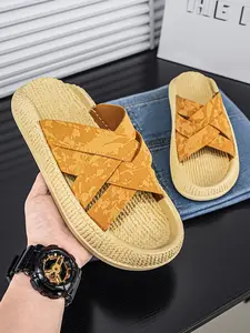 Summer Men's Sandals, Versatile Casual Slip-Ons, Soft Rubber Sole, Round Toe Design, Ideal for Beach & Driving, All-Season Comfort
